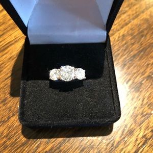 3 stone moissanite ring